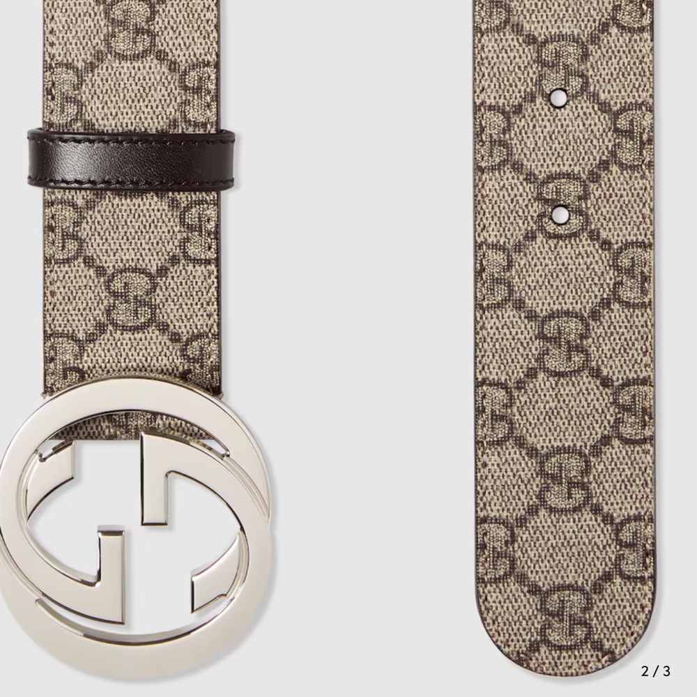 GG Supreme canvas belt finished with an interlocking G buckle. - Picture 4 of 13